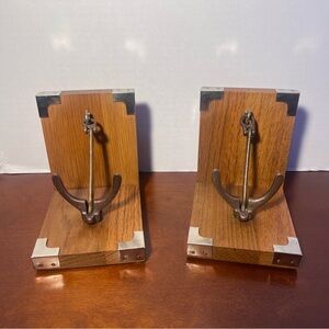 Vintage Wood/Brass Nautical Bookends